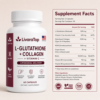 LivaraTop L-Glutathione + Collagen Capsules